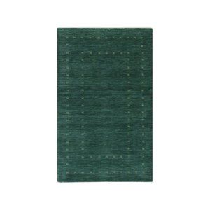 Green Hand Knotted Wool Modern Modern Loom Rug, 2' x 4'